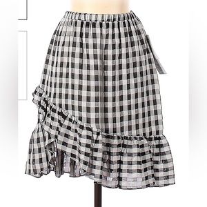 NEW Dress the Population Gingham Skirt Sz M